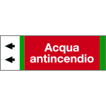 [99B212NBS] 99B212NBS - foglio da 5 etichette fondo rosso "ACQUA ANTINCENDIO" sinistra