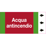 [99B212NFD] 99B212NFD - foglio etichetta fondo rosso "ACQUA ANTINCENDIO" destra