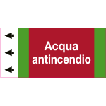 [99B212NFS] 99B212NFS - foglio etichetta fondo rosso "ACQUA ANTINCENDIO" sinistra