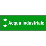 [99B220NBS] 99B220NBS - foglio da 5 etichette fondo verde" ACQUA INDUSTRIALE " freccia sx