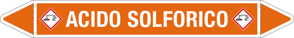 [99B580A] 99B580A - foglio da 5 etichette autoadesive con frecce+simboli x ACIDO SOLFORICO