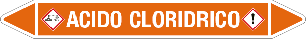 [99B590B] 99B590B - foglio da 5 etichette autoadesive con frecce simboli ACIDO CLORIDRICO