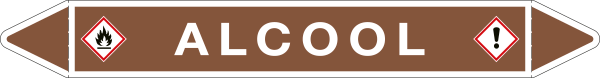 [99C220B] 99C220B - foglio da 5 etichette autoadesive con frecce e simboli ALCOOL