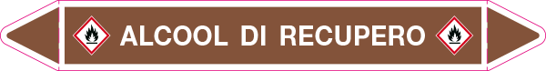 [99C240B] 99C240B - foglio da 5 etichette autoadesive con frecce+simb ALCOOL DI RECUPERO
