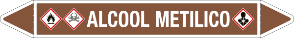[99C250A] 99C250A - foglio da 5 etichette autoadesive con frecce e simboli ALCOOL METILICO