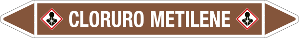 [99C310B] 99C310B - foglio da 5 etichette autoadesive con frecce+simb CLORURO METILENE