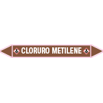 [99C310C] 99C310C - etichetta autoadesiva fondo marrone "CLORURO METIL"