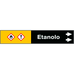 [99C340NAD] 99C340NAD - foglio da 5 etichette fondo nero "ETANOLO" freccia destra