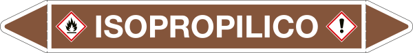 [99C390B] 99C390B - foglio da 5 etichette autoadesive con frecce e simboli ISOPROPILICO