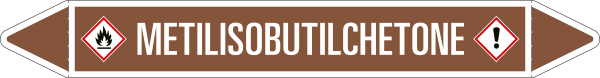 [99C420A] 99C420A - foglio da 5 etichette autoadesive con frecce+simb METILISOBUTILCHETONE