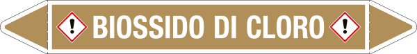 [99C620B] 99C620B - foglio da 5 etichette autoadesive con frecce simboli BIOSSIDO DI CLORO