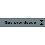 [99C670NAD] 99C670NAD - foglio da 5 etichette fondo grigio "GAS PROMISCUO"freccia destra