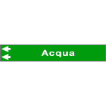[99C710NAS] 99C710NAS - foglio da 5 etichette fondo verde "ACQUA " freccia sinistra