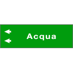 [99C710NBS] 99C710NBS - foglio da 5 etichette fondo verde "ACQUA " freccia sinistra