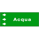 [99C710NDS] 99C710NDS - foglio da 5 etichette fondo verde "ACQUA " freccia sinistra