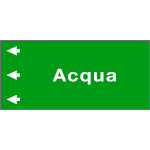 [99C710NFS] 99C710NFS - foglio etichetta fondo verde "ACQUA " freccia sinistra