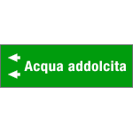 [99C730NBS] 99C730NBS - foglio da 5 etichette fondo verde" ACQUA ADDOLCITA " sinistra