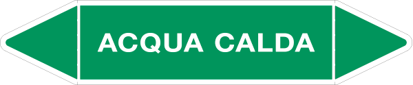 [99C750D] 99C750D - Etichetta singola autoadesiva verde"Acqua Calda"