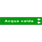 [99C750NAD] 99C750NAD - foglio da 5 etichette fondo verde  "ACQUA CALDA"freccia dx