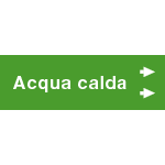 [99C750NBD] 99C750NBD - foglio da 5 etichette fondo verde" ACQUA CALDA"