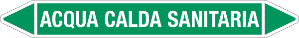 [99C760C] 99C760C - etichetta singola autoadesiva con frecce "ACQUA CALDA SANITARIA"