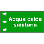[99C760NES] 99C760NES - Etichetta fondo verde "ACQUA CALDA SANITARIA " sinistra