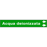 [99C770NAD] 99C770NAD - foglio da 5 etichette fondo verde "ACQUA DEIONIZZATA"freccia destra