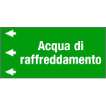 [99C820NES] 99C820NES - Etichetta fondo verde "ACQUA DI RAFFREDDAMENTO " sinistra