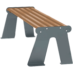 [ASRP03BS] ASRP03BS - Panchina acc. zin. S/schien. seduta effetto legno/fianchi grigi