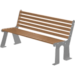 [ASRP05BS] ASRP05BS - Panchina acc. zin. c/schienale (seduta eff.legno/fianchi grigi)