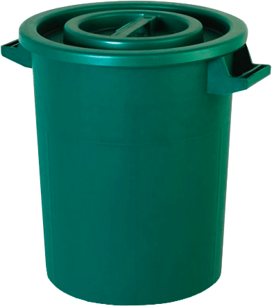 [BIC050G] BIC050G - Bidone in polietilene verde con manici da 50 litri