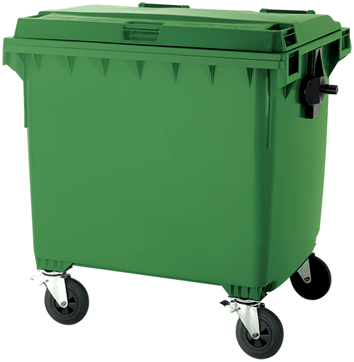 [BIC1001S] BIC1001S - Cassonetto rifiuti SOLIDI coperchio piano L.1100 VERDE