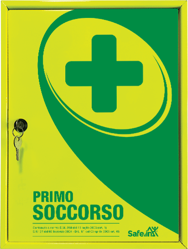 [BRA201F] BRA201F - armadietto in metallo FLUO contenuto Allegato 2 D.M.388