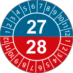 [CBC18727] CBC18727 - fg.da 10 bollini identificazione 27-28 B/R