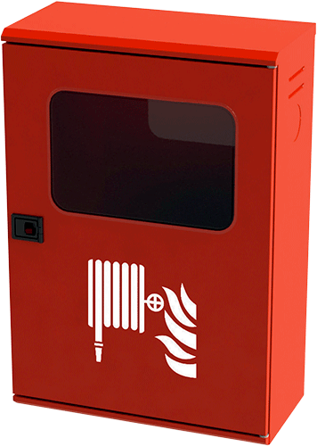 [CMN46] CMN46 - cassetta per manichetta UNI45 mod. "UTAH" in acciaio vernciato rosso