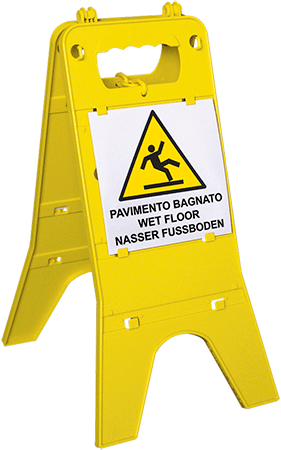 [CNP061] CNP061 - Segnale bifacciale "ATTENZIONE PAVIMENTO BAGNATO"