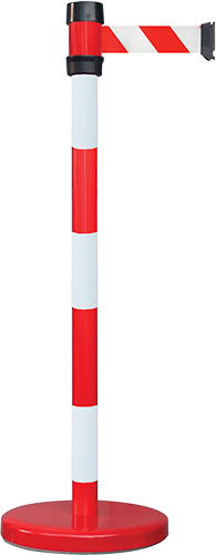 [CNV50RB] CNV50RB - Colonnina tendinastro bianco/rossa nastro mm 210 x 50 h bianco/rossa