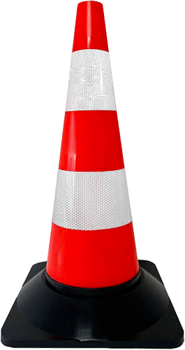 [CO81R] CO81R - Cono segnale polietilene rosso bianco rifrangente