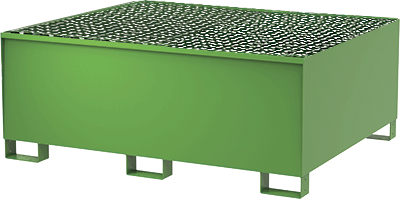 [COM108] COM108 - vasca di raccolta con griglia zincata,volume di raccolta 1000 lt