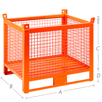 [CPLS40A] CPLS40A - Contenitore in rete con slitta portata 1000kg