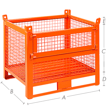 [CPLS50A] CPLS50A - Contenitore in rete con slitta e porta portata 1000kg