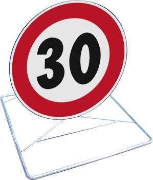 [CVGLH605030] CVGLH605030 - Cavalletto richiudibile +disco da 60 CL 2 "fig.050 C.d.S.30 km/h"