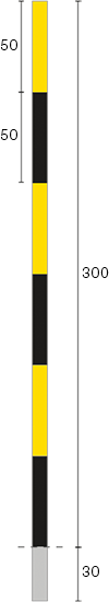[DLA300] DLA300 - Delineatore per strade montagna strisce Giallo Nere
