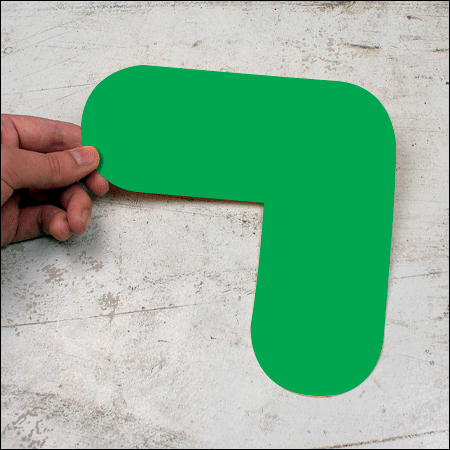 [DML2G] DML2G - conf.10 delimitatori ades.pallet a L SAFE IN dim.200x200mm col.VERDE