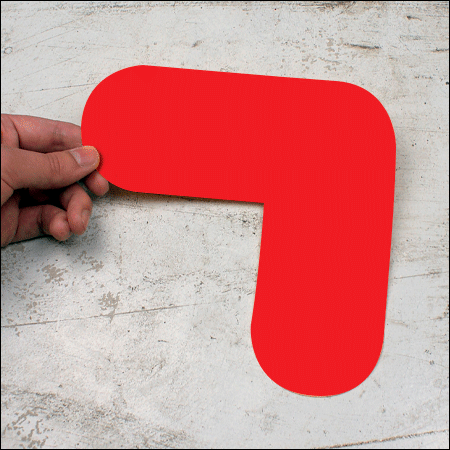 [DML2R] DML2R - conf.10 delimitatori ades.pallet a L SAFE IN dim.200x200mm col.ROSSO