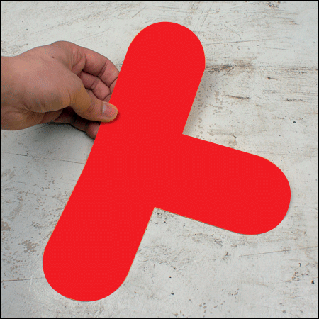 [DMT3R] DMT3R - conf.10 delimitatori ades.pallet a T SAFE IN dim.300x200mm col.ROSSO