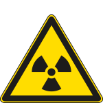 [E1106K] E1106K - Cartello pericolo materiale radioattivo solo simbolo EN ISO 7010