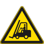 [E1109WS] E1109WS - Etichetta adesiva pericolo carrelli in movimento EN ISO 7010