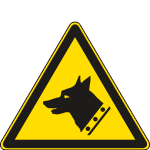[E1112W] E1112W - Cartello pericolo cane da guardia solo simbolo EN ISO 7010