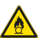 [E1118KS] E1118KS - Etichetta adesiva pericolo materiale comburente EN ISO 7010
